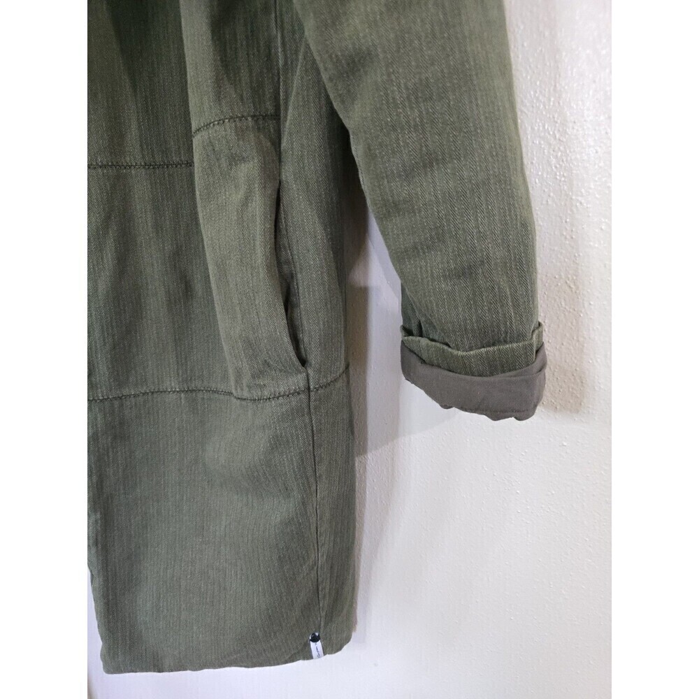 One Teaspoon Chapman Sailor Coat Womens Small Olive Green Oversized Long Duster - Picture 7 of 14